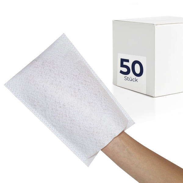 Gants de Toilette Jetables HaseMed Molleton 50 pièces