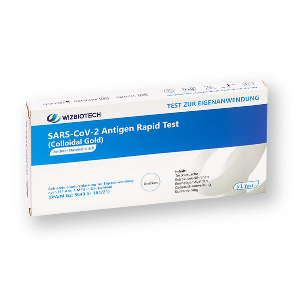 Test antigénique rapide Corona WIZ Biotech pour usage domestique, prélèvement nasal CE1434