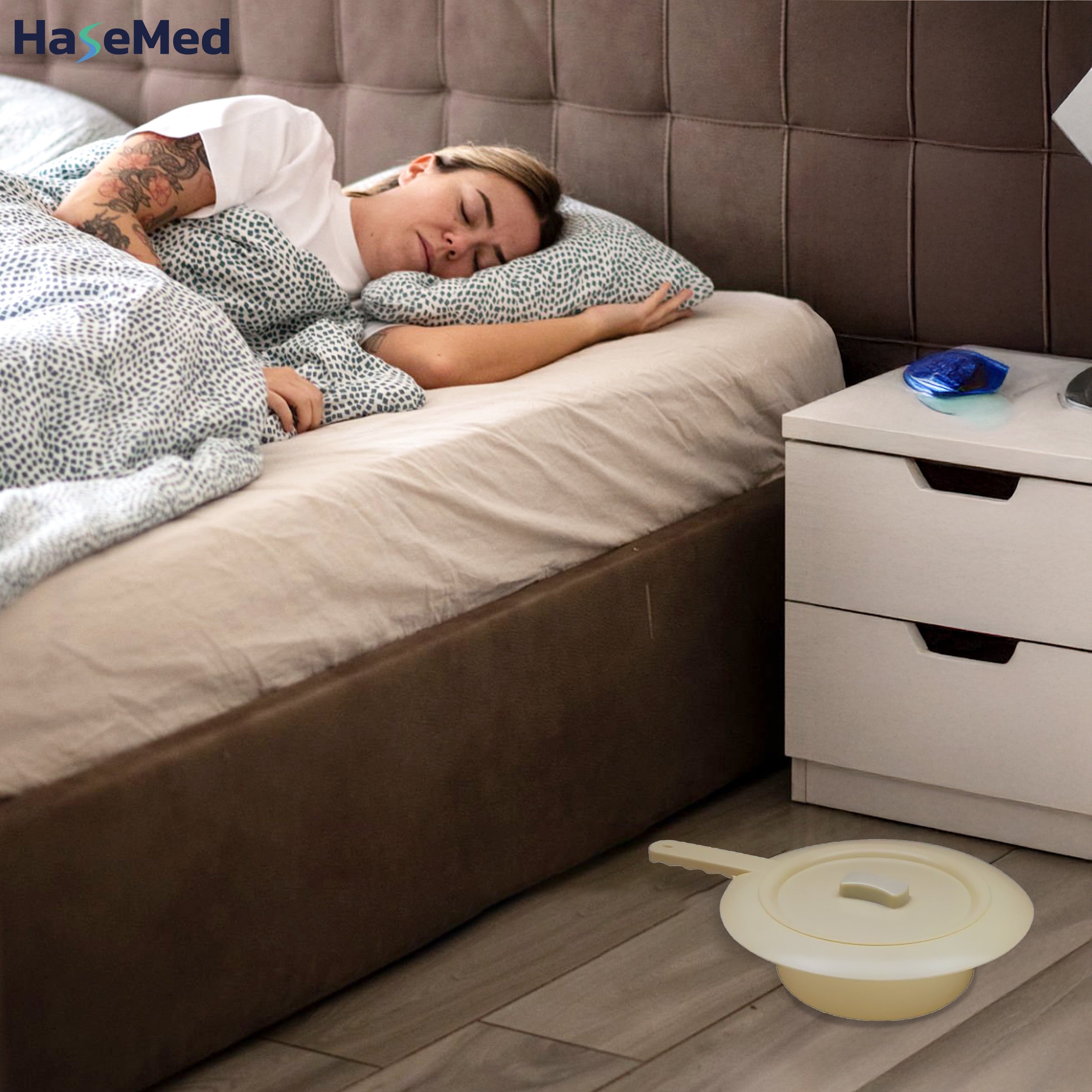 Bassin de lit HaseMed avec couvercle, en plastique, 31 cm