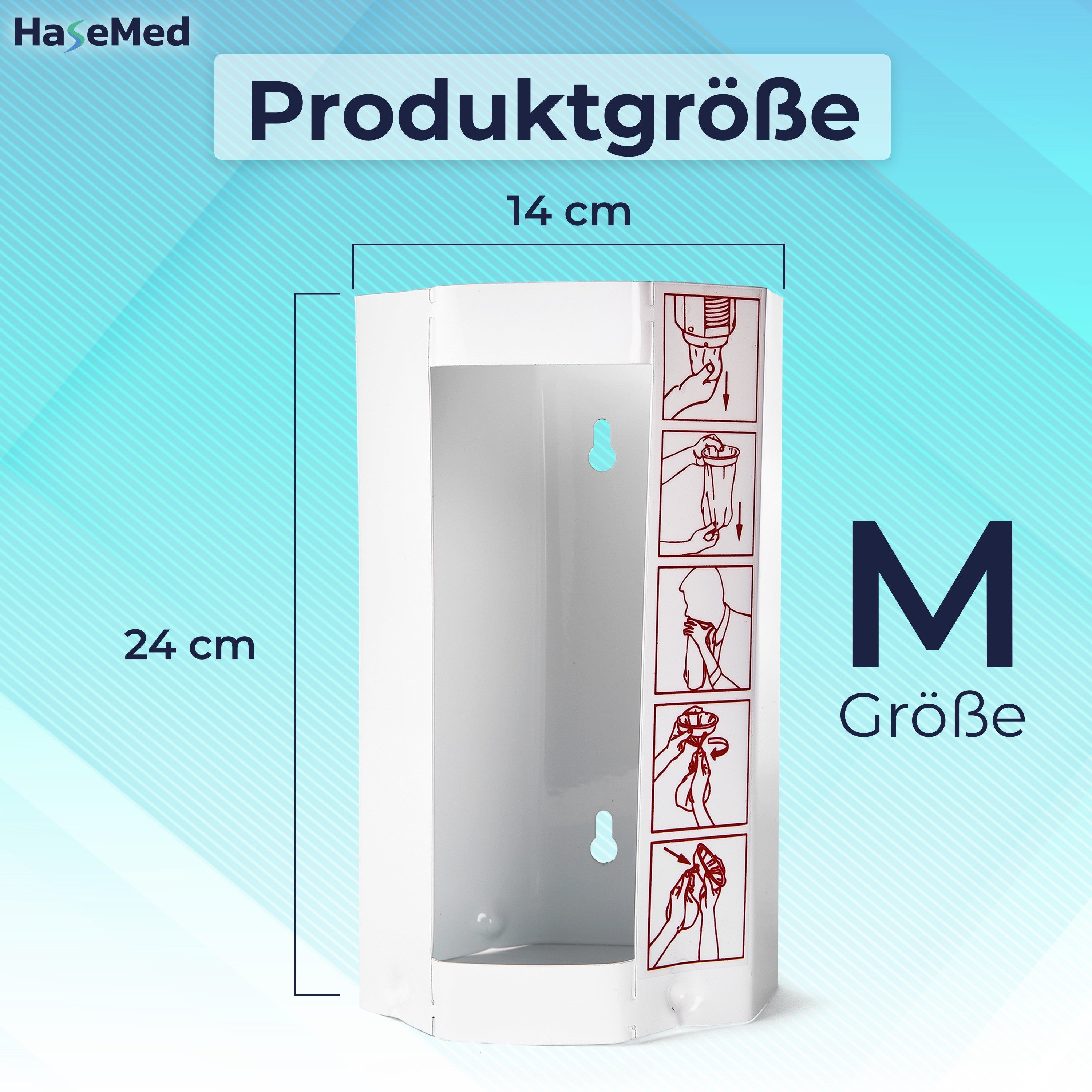 Distributeur métallique HaseMed pour sacs à vomi, taille M