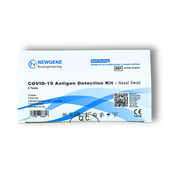 NEWGENE Kit de test antigénique COVID-19 à domicile (nasal) CE1434, lot de 5