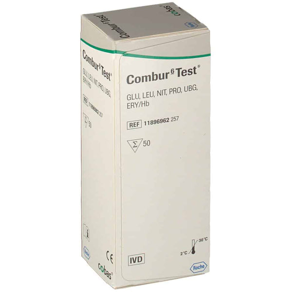 Bandelettes de test urinaire Roche Combur 6 HC, 1 paquet = 50 unités