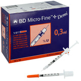 Seringue à insuline BD MICRO-FINE+ Demi avec aiguille 1 ml - U100 - 0,33 x 12,7 mm