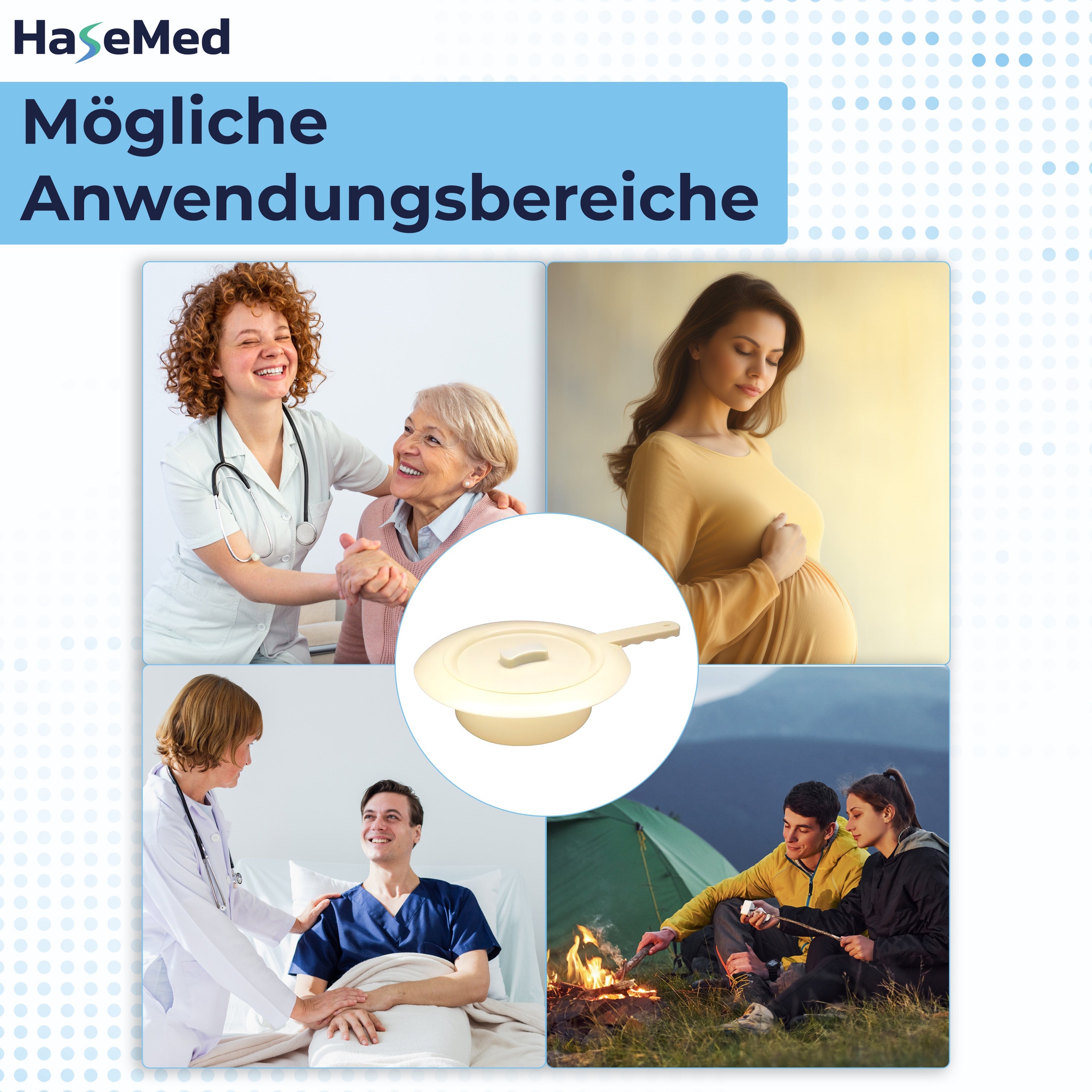 HaseMed Bedpan with Lid, Plastic 31 cm