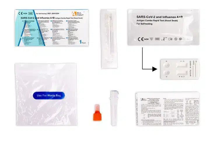 Alltest Corona, Influenza A+B Self-Test, Flu and Coronavirus Test