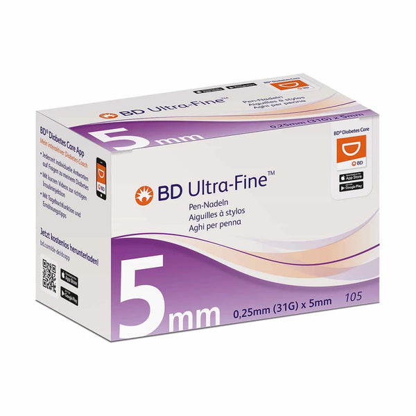 Aiguilles pour stylo BD Ultra-Fine, 0,25 x 5 mm 31G (320522)