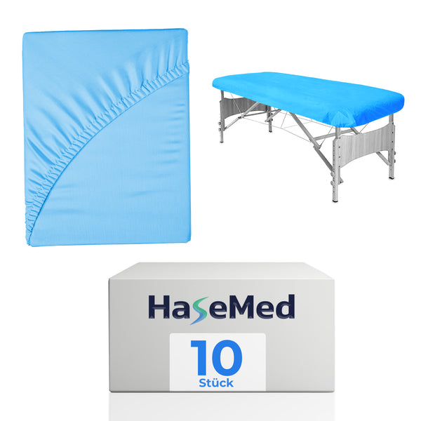 HaseMed Protège-matelas jetables en CPE 210 × 90 × 20 cm – Lot de 10