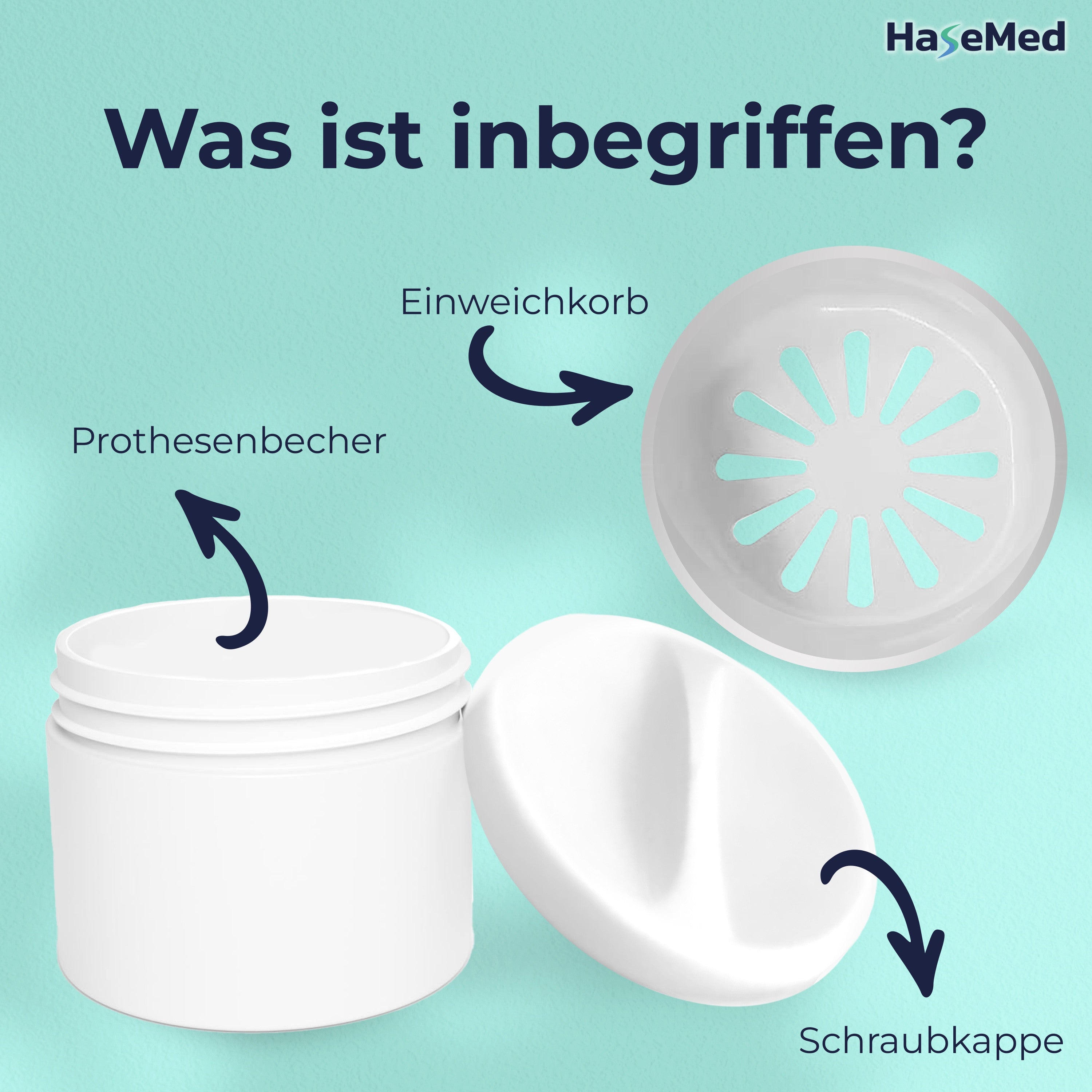 HaseMed Denture Container - Box for Dental Prostheses