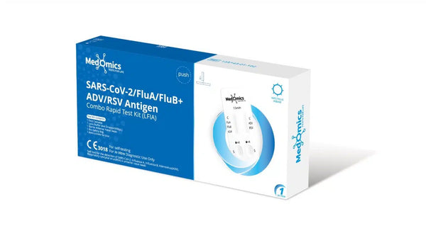 Medomics 5in1 Self-Test – SARS-CoV-2, Influenza A/B, ADV & RSV Antigen Combo Rapid Test for Home Use