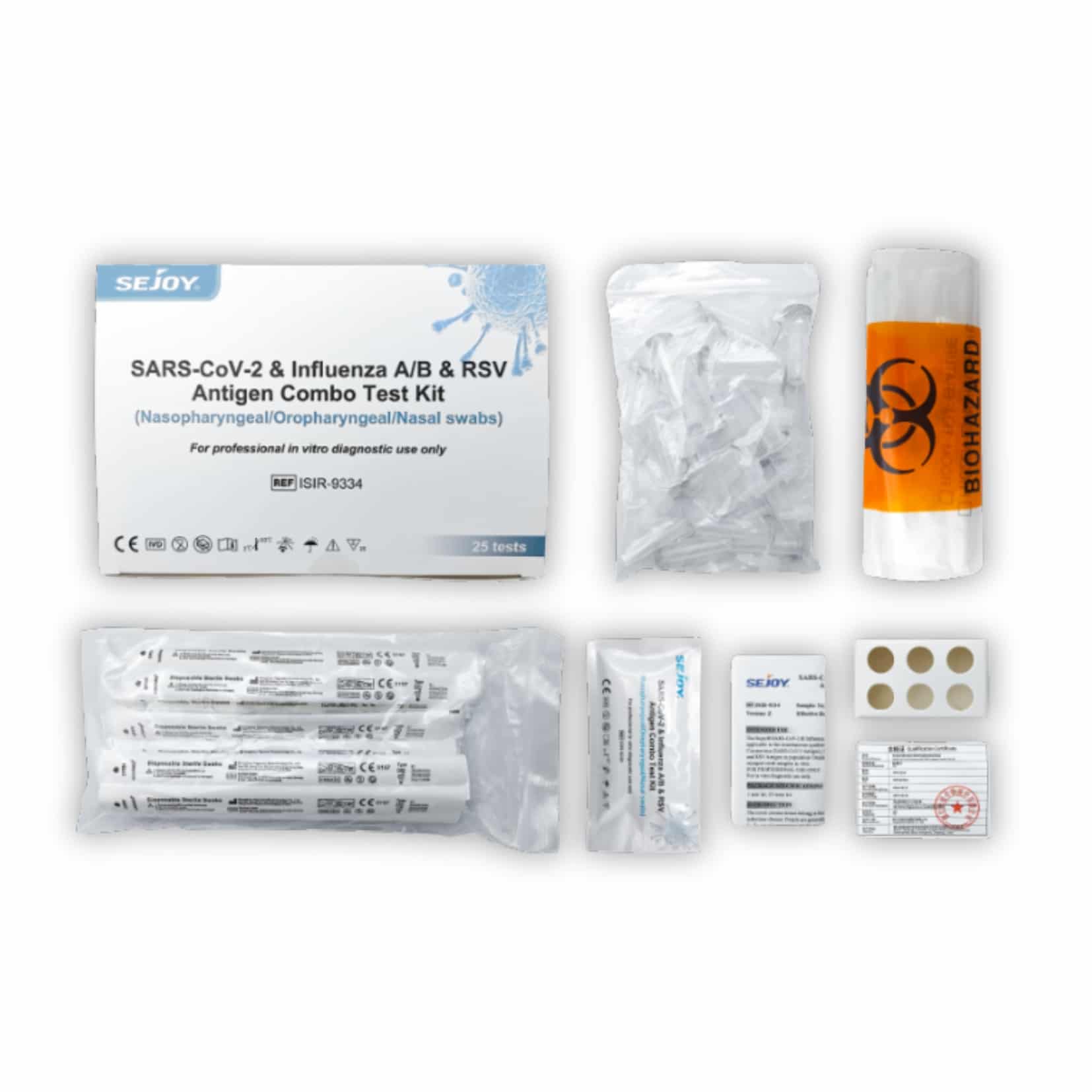 Sejoy Corona & Influenza A/B & RSV Antigen Combo Test, 1 Pack = 25 Pieces