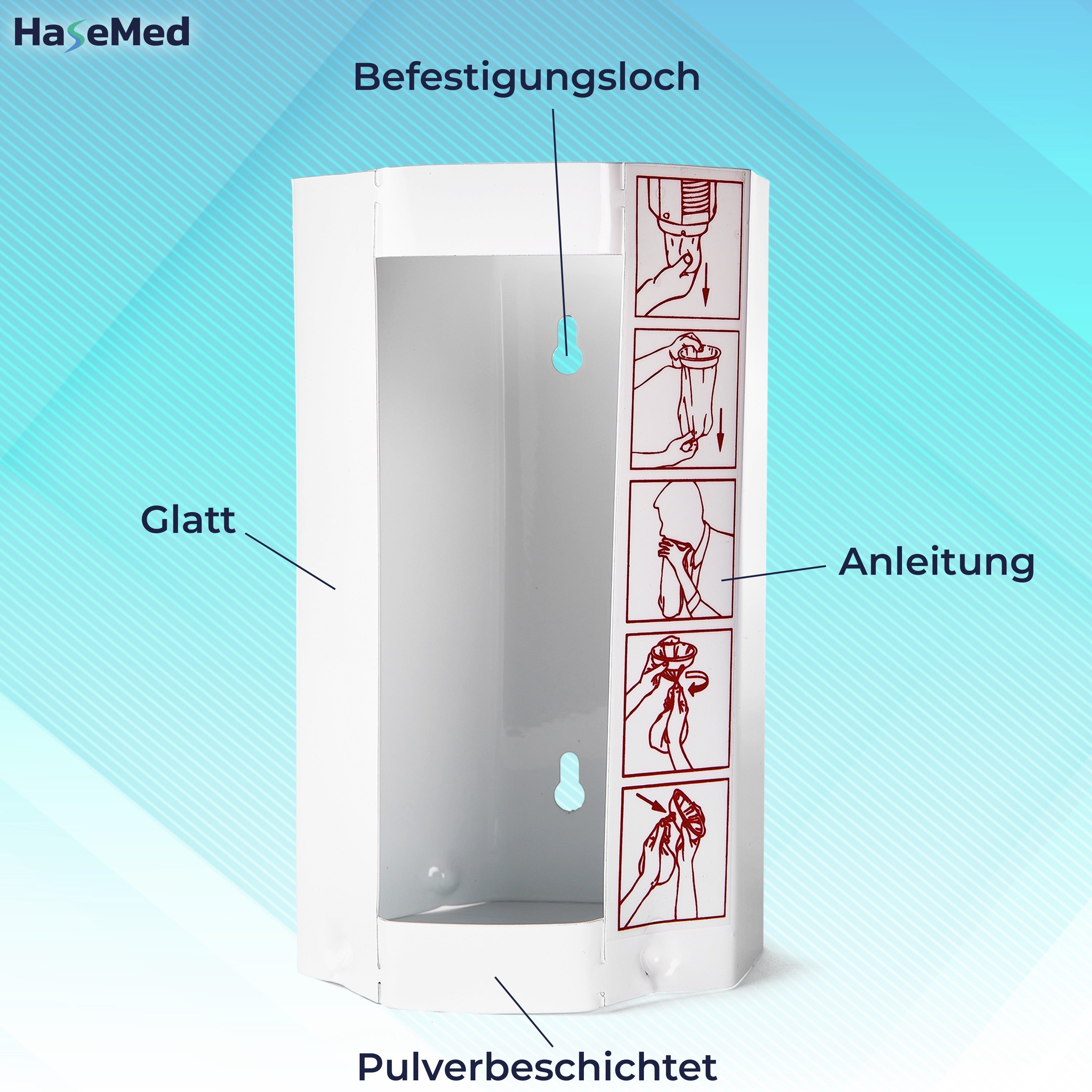 Distributeur métallique HaseMed pour sacs à vomi, taille M