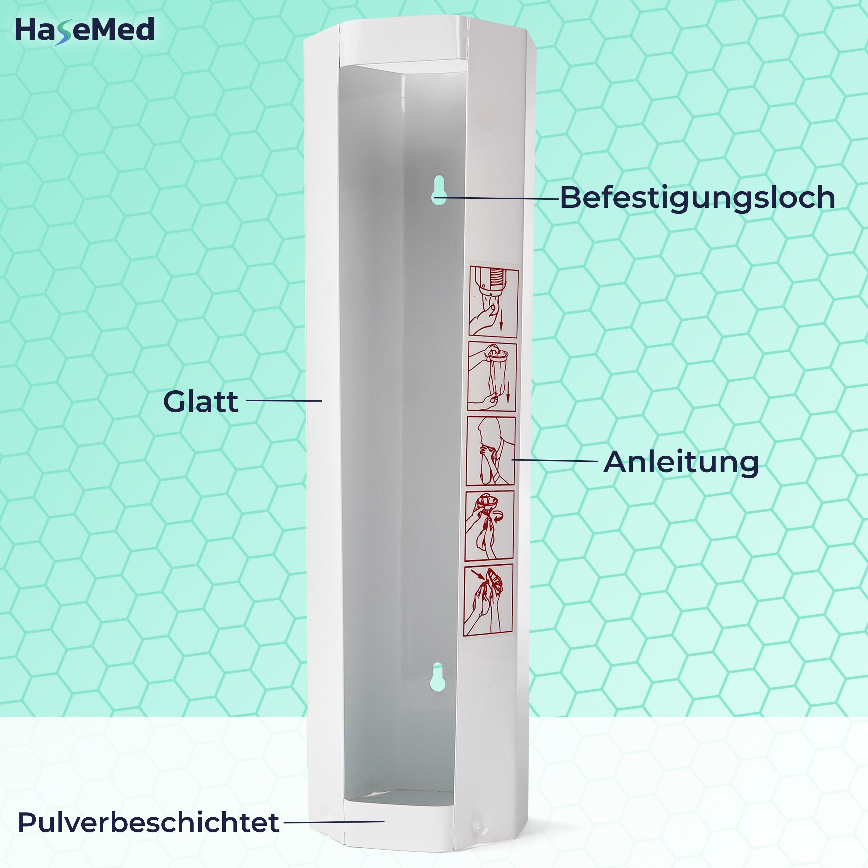Distributeur métallique HaseMed pour sacs à vomi, taille XL